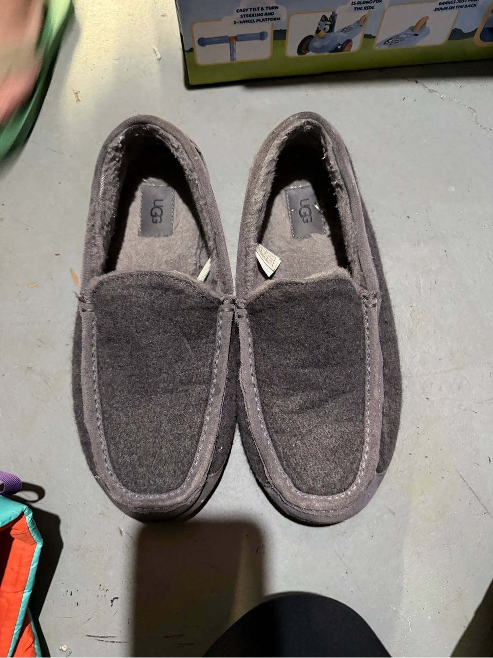 UGG Men’s Charcoal Gray Suede Slip-On Loafers
